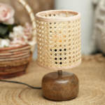 Boho Sphere Rattan Table Lamp I Bedside Table Lamp I Indonesian Premium Natural Rattan Cane & Braided Beize Wire I Office Desk Lamp I Night Lamp Bedroom/Living Room - Image 3