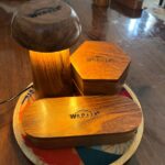 Wudlix Sheesham Wood Gift Set – Handcrafted Table Lamp, Pen Box & Snacks