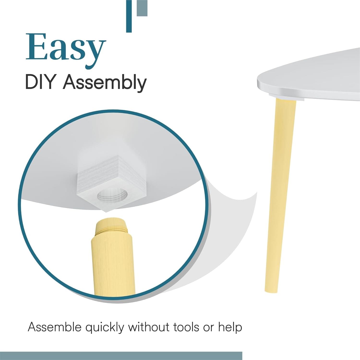 Wudlix® Modern Round Coffee Table for Living Room | Compact Side Table for Sofa & Bedroom | - Image 3